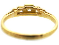 Art Deco 18ct Gold & Platinum Five Stone Diamond Step Cut Ring