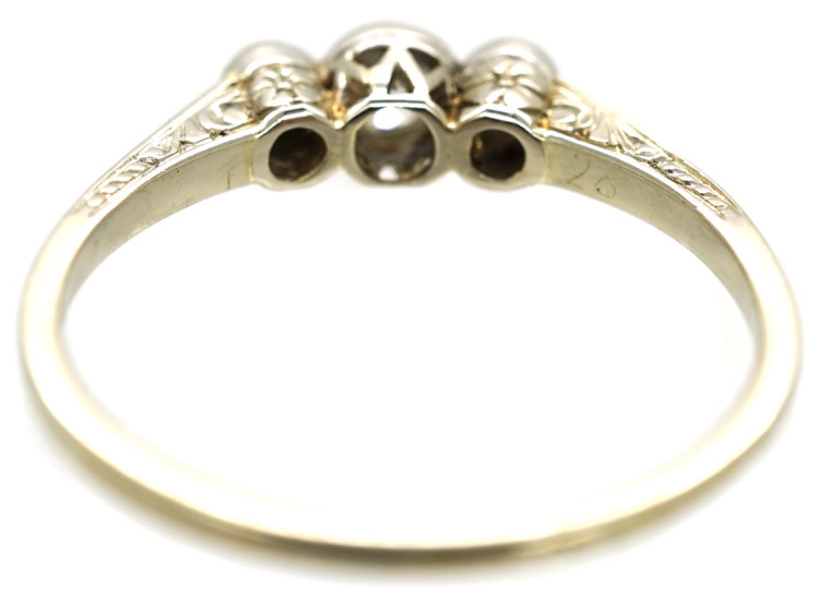 Edwardian 14ct White Gold Three Stone Diamond Ring