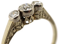 Edwardian 14ct White Gold Three Stone Diamond Ring