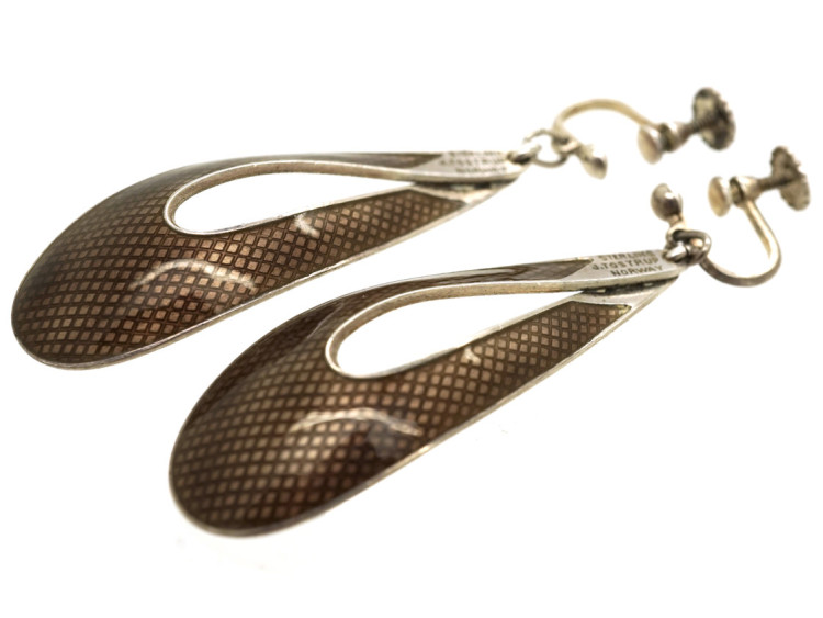 Silver & Enamel Earrings by Tostrup