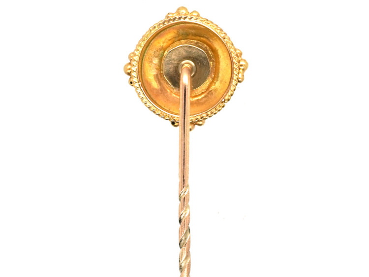 Victorian 15ct Gold Tie Pin Set With a Diamond