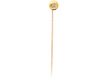 Victorian 18ct Gold & Diamond Round Tie Pin