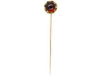 Victorian 15ct Gold & Cabochon Garnet Tie Pin