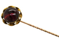 Victorian 15ct Gold & Cabochon Garnet Tie Pin