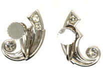 Art Deco 18ct White Gold & Diamond Earrings