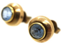 14ct Gold & Aquamarine Stud Earrings