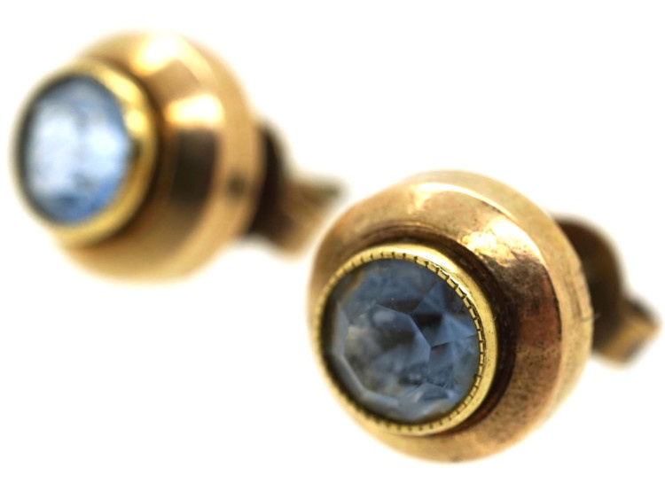 14ct Gold & Aquamarine Stud Earrings