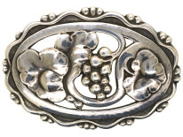 Retro Silver Flower Brooch by Georg Jensen