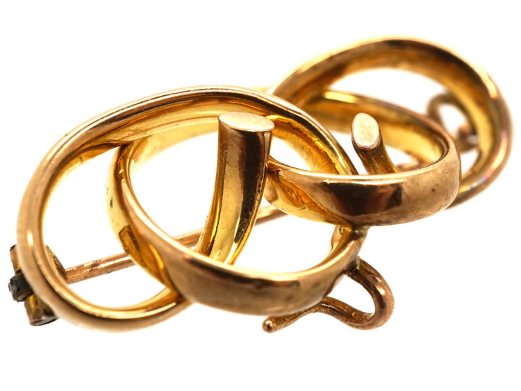 Edwardian 9ct Gold Knot Brooch