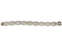 Silver & Paste Flower Motif Bracelet