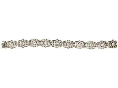 Silver & Paste Flower Motif Bracelet