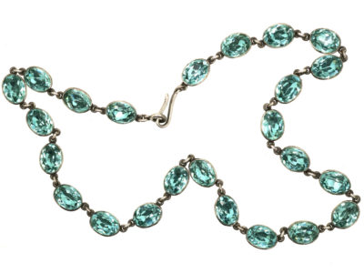 Georgian Silver & Blue Paste Necklace