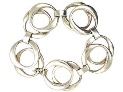 Silver Overlapping Rings Bracelet