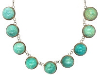Art Deco Silver & Amazonite Necklace