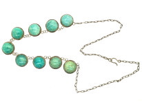 Art Deco Silver & Amazonite Necklace