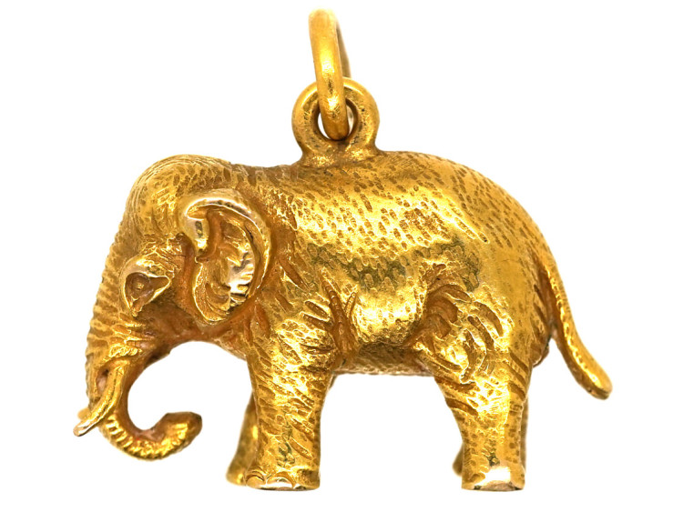 Edwardian 15ct Gold Elephant Pendant