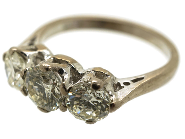 18ct White Gold Three Stone Diamond Ring
