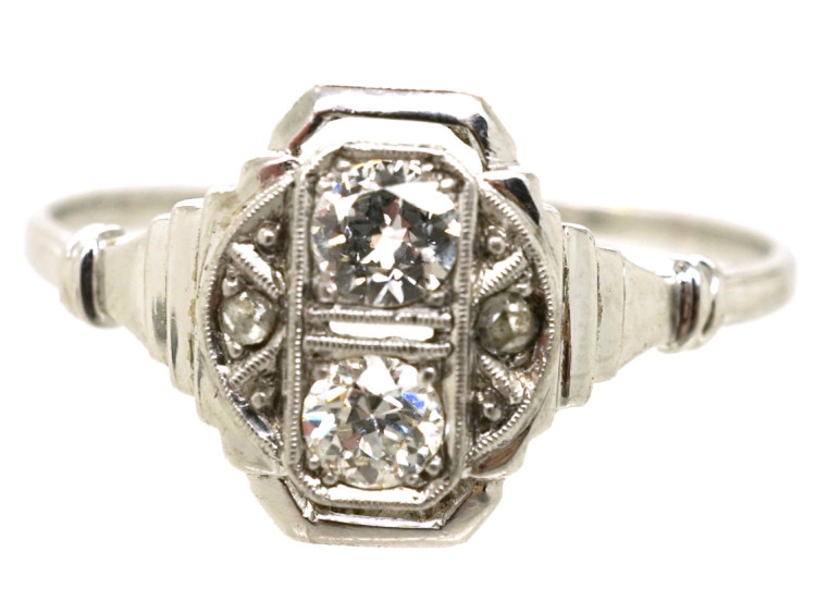 Art Deco 18ct White Gold & Diamond Ring