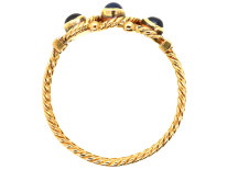 Edwardian 15ct Gold & Three Cabochon Sapphire Ring