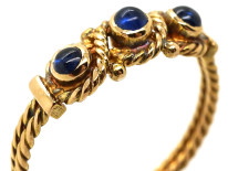 Edwardian 15ct Gold & Three Cabochon Sapphire Ring