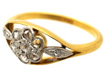 Edwardian 18ct Gold, Platinum & Rose Diamond Cluster Ring