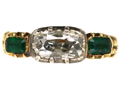 Georgian 18ct Gold, Diamond & Emerald Ring Georgian 18ct Gold, Diamond & Emerald Ring