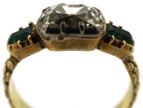 Georgian 18ct Gold, Diamond & Emerald Ring