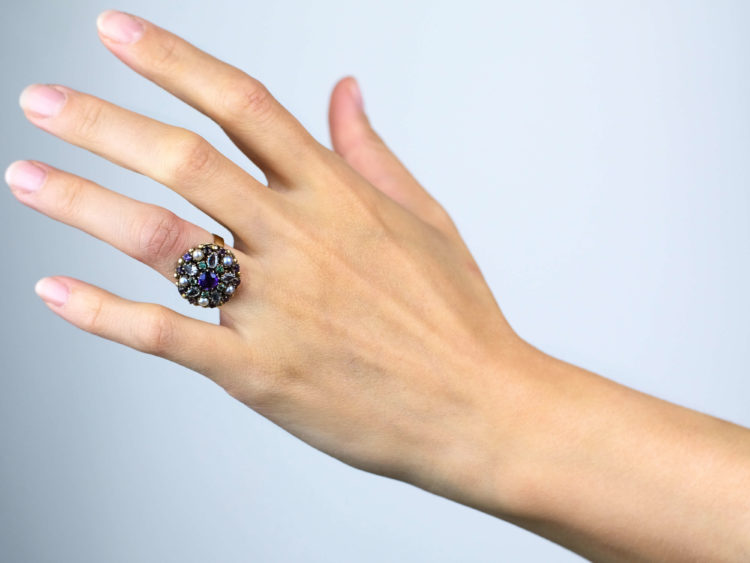 Gold & Silver Multi Gem Ring by Dore Nossiter