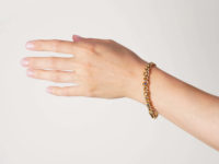 Edwardian 15ct Gold Curb Link Bracelet Set With Sapphires & Diamonds