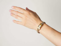Art Deco 18ct Gold & Enamel Watch on Mesh Strap
