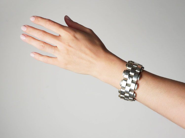 Victorian Silver Wide Bracelet