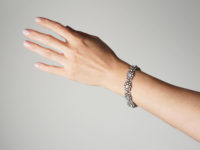 Silver & Paste Flower Motif Bracelet