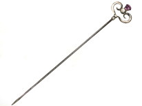 Silver & Amethyst Hatpin by Charles Horner
