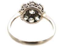Edwardian 18ct White Gold Diamond Daisy Cluster Ring