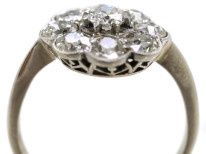 Edwardian 18ct White Gold Diamond Daisy Cluster Ring
