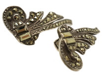 Silver & Marcasite Clip On Earrings