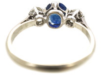 Platinum, Diamond & Sapphire Three Stone Ring