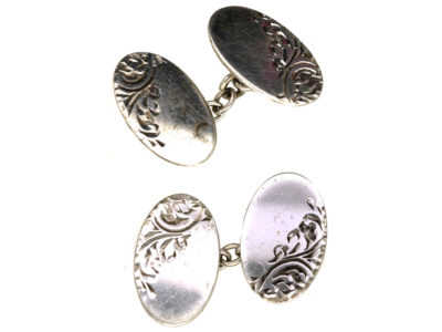 Silver Oval Cufflinks