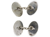 Silver Oval Cufflinks