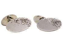 Silver Oval Cufflinks