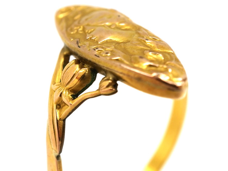 French Rolled Gold Art Nouveau Ring