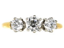 18ct Yellow & White Gold Diamond Three Stone Ring