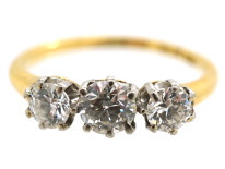 18ct Yellow & White Gold Diamond Three Stone Ring