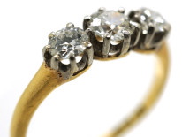 18ct Yellow & White Gold Diamond Three Stone Ring
