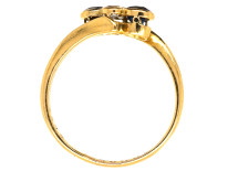 Victorian 18ct Gold, Sapphire & Diamond Crossover Ring