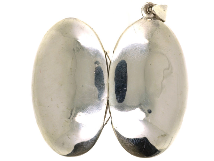 Plain Oval Silver Locket