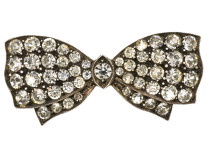 Art Deco Silver & Paste Bow Brooch