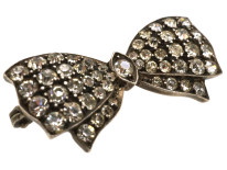 Art Deco Silver & Paste Bow Brooch