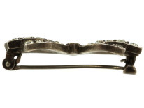 Art Deco Silver & Paste Bow Brooch