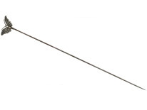 Edwardian Silver Butterfly Hatpin by Charles Horner